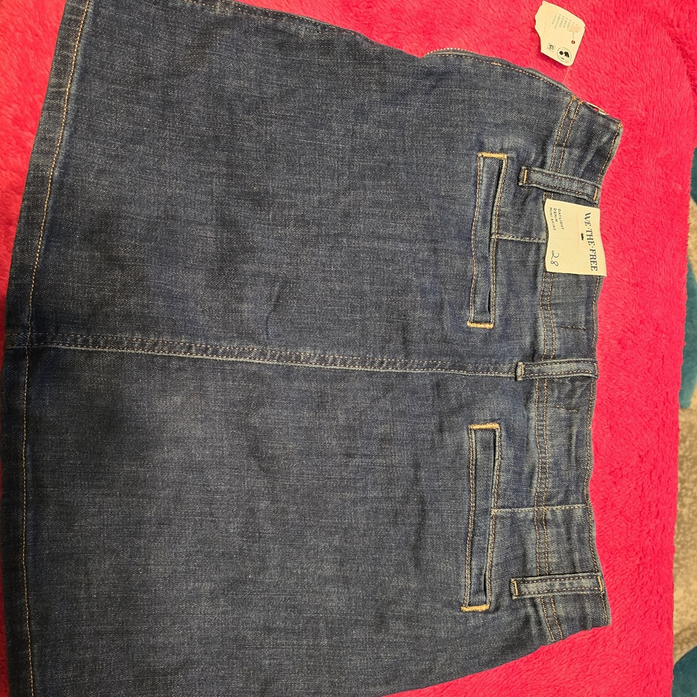 We The Free Blue Denim Skirt